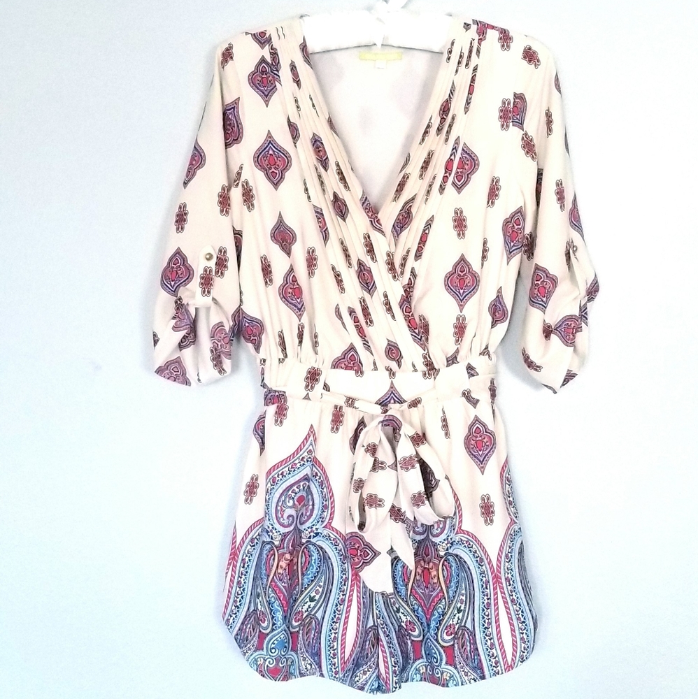 Gianni Bini Paisley Print Romper sz xs